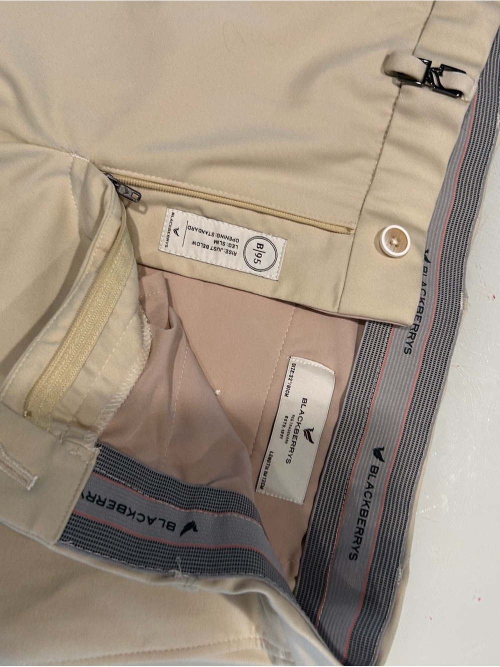 Blackberrys Men's Beige Chino Pants - Classic Slim Fit